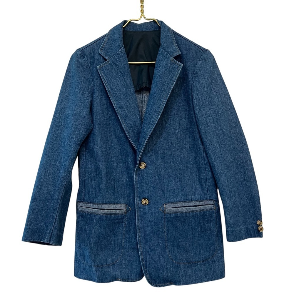 Vintage Lee Denim Blazer Jacket USA Made 2 Button Workwear Coat